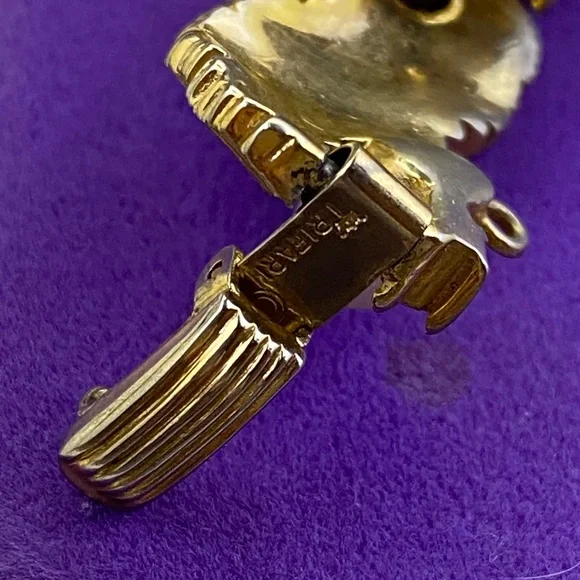 💛 Vintage Trifari Gold Plated Pearl Bracelet & Clip On Earring Set | Classic - Picture 6 of 8